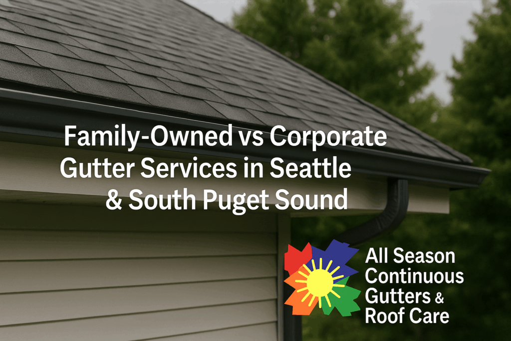 family owned gutter services company in Seattle. Call for gutter repair and gutter replacement costs today
